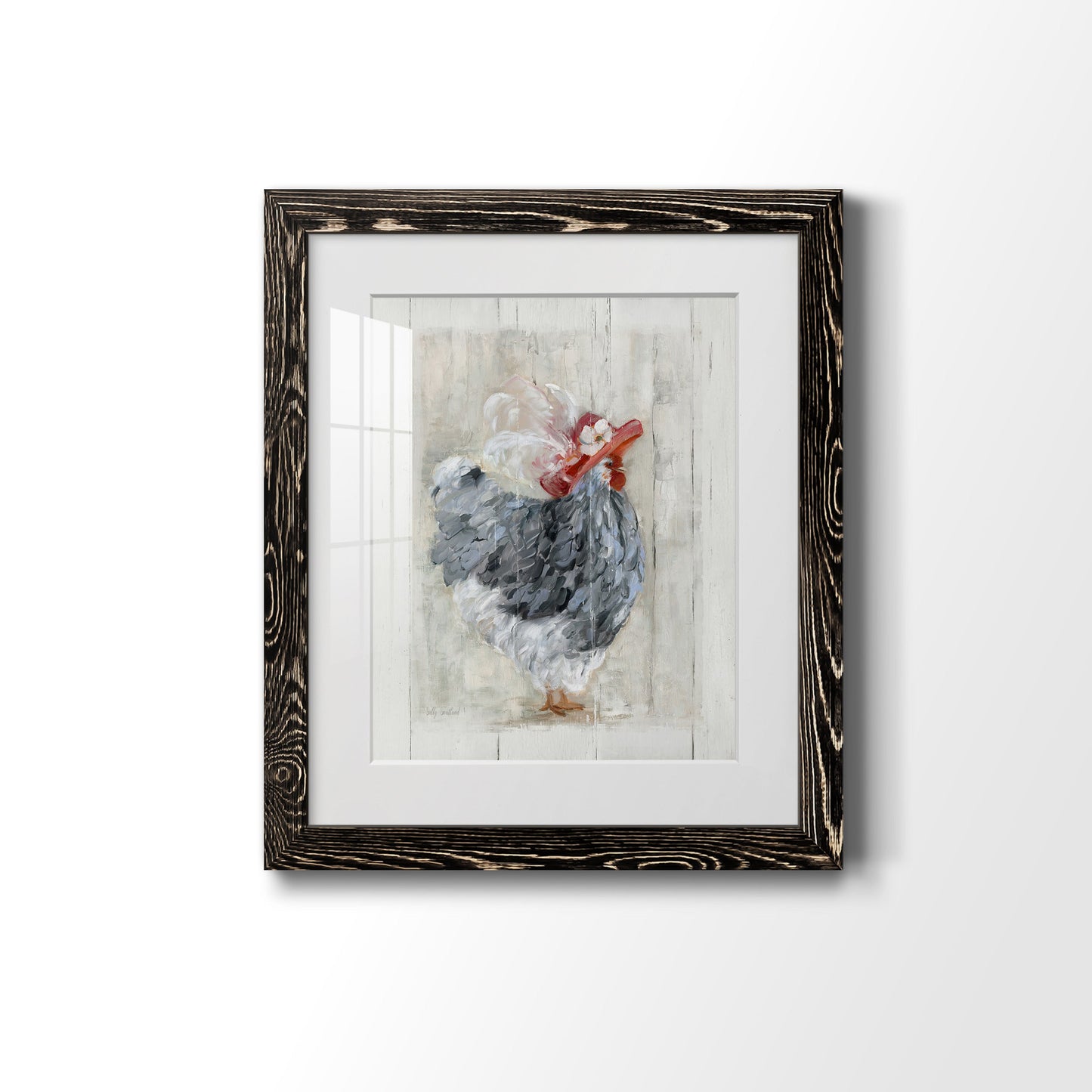 Sunday Best Hen - Premium Framed Print - Distressed Barnwood Frame - Ready to Hang