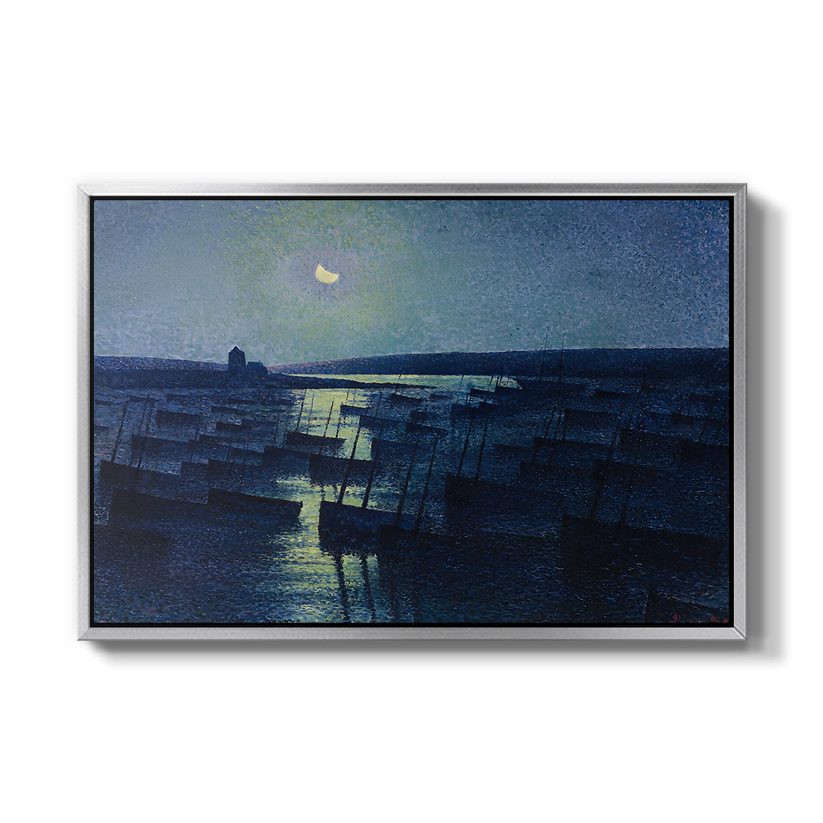 Camaret, Moonlight and Fishing Boats, 1894 - Floater Framed Canvas Print