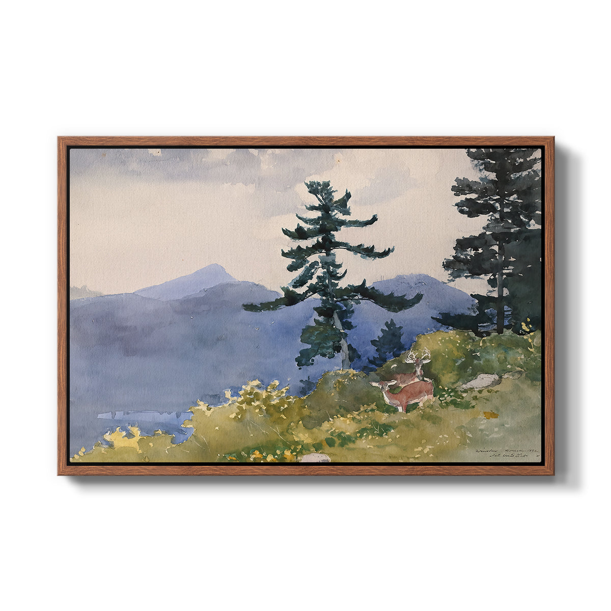 North Woods Club, Adirondacks, 1892 - Floater Framed Canvas Print
