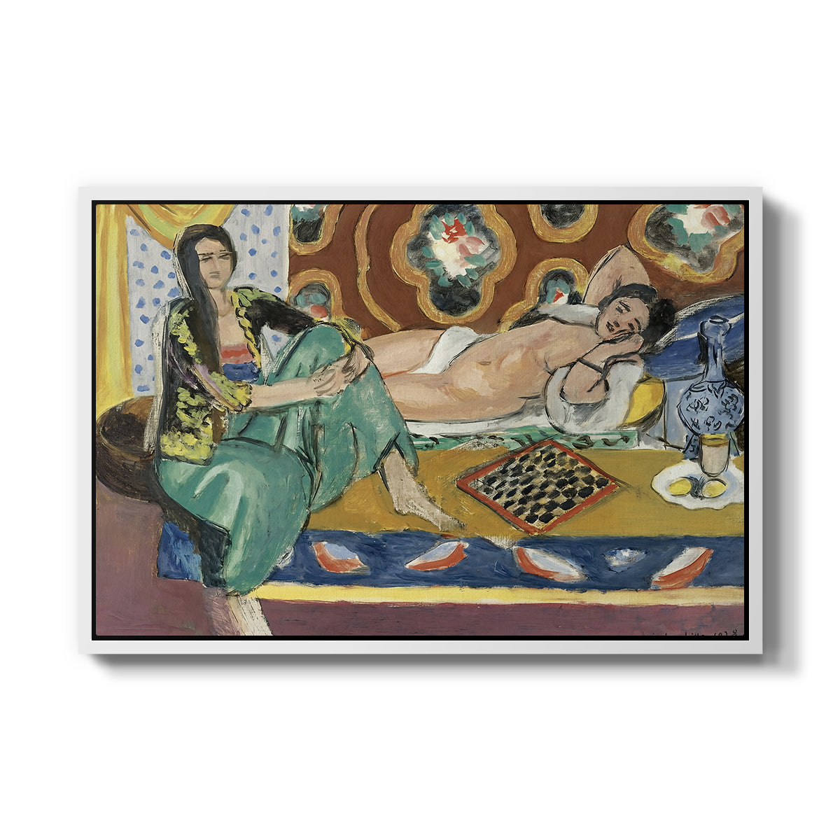 Odalisques Playing Checkers (Odalisques jouant aux dames), 1928 - Floater Framed Canvas Print