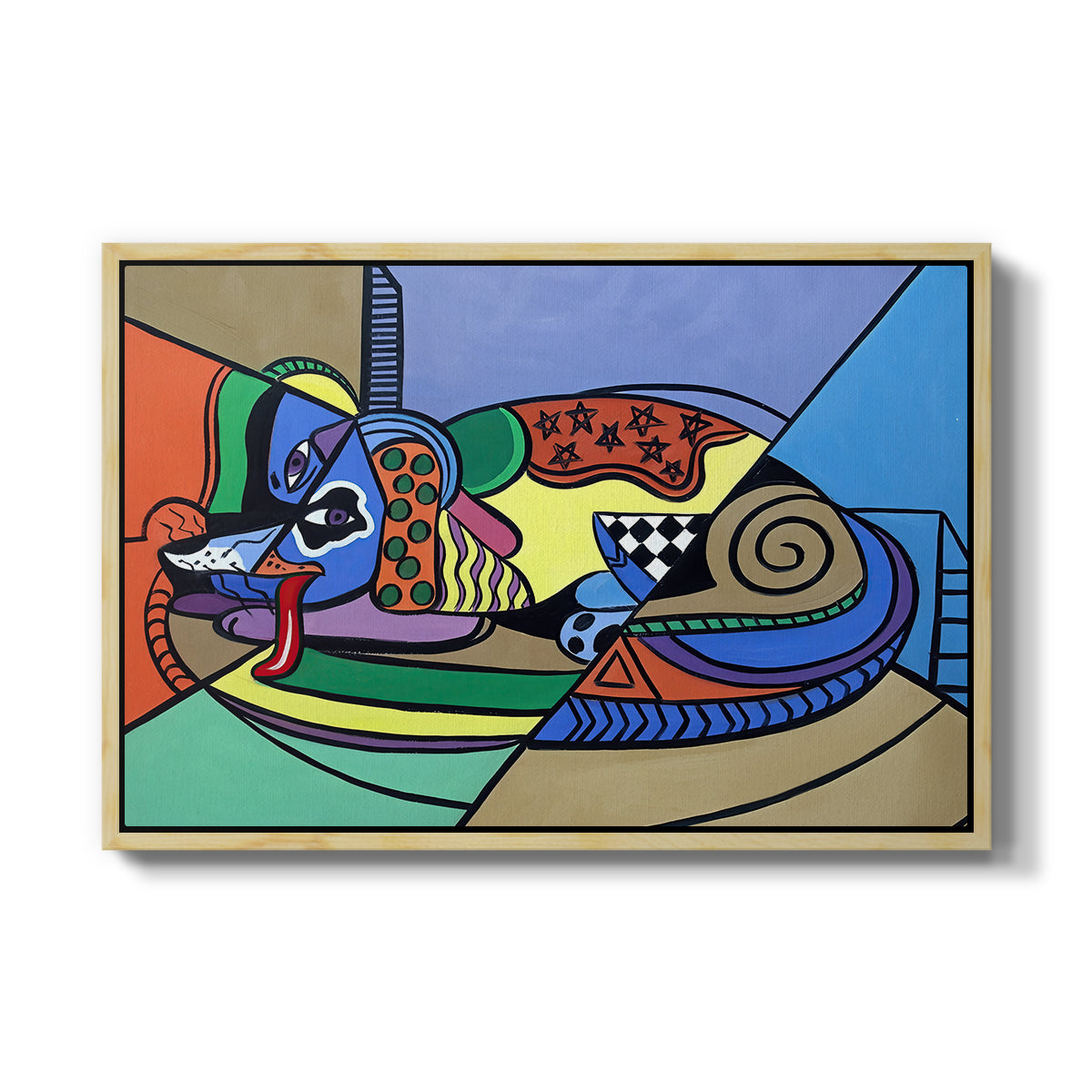 A Dog Named Picasso - Floater Framed Canvas Print