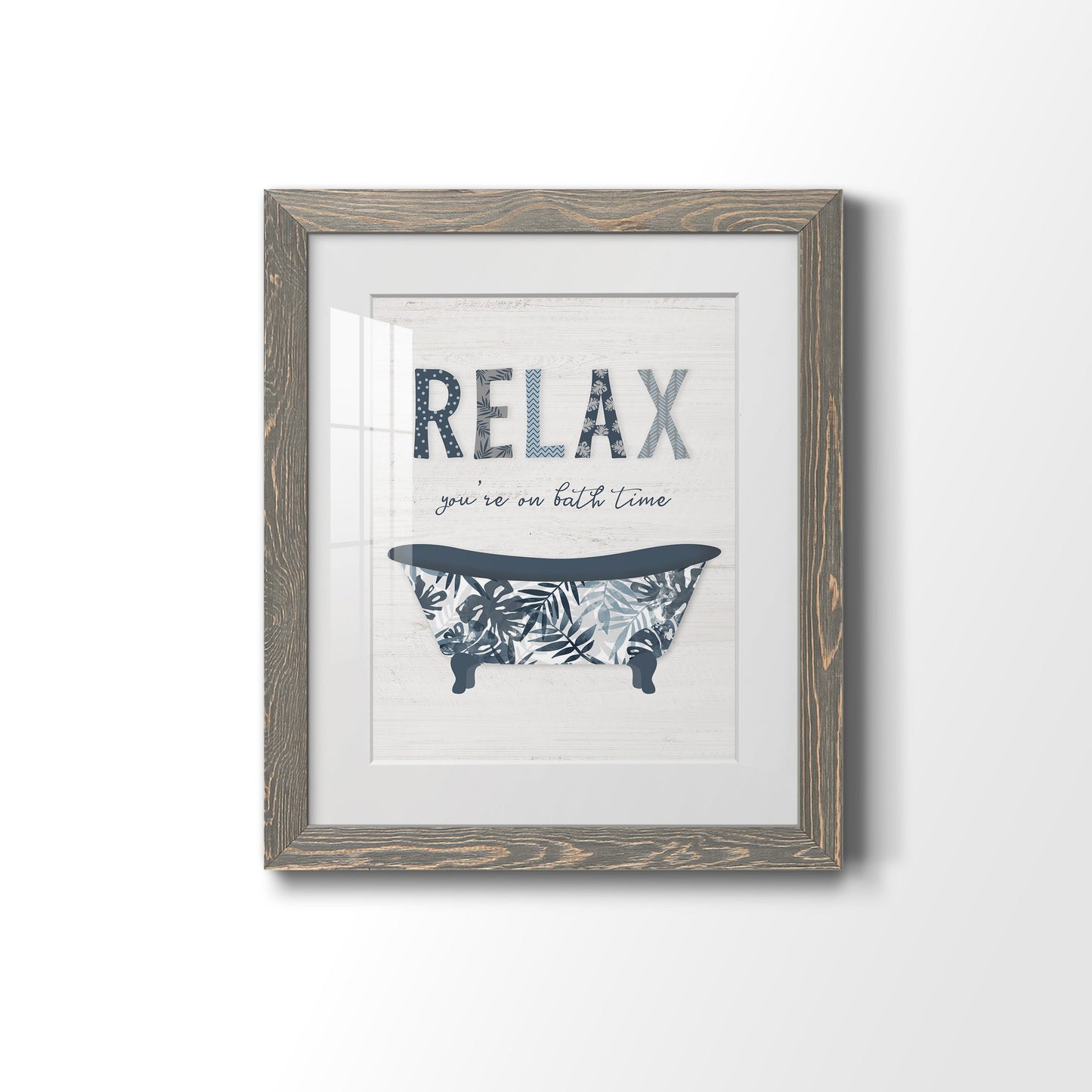 Palm Bath I - Barnwood Framed Art Print