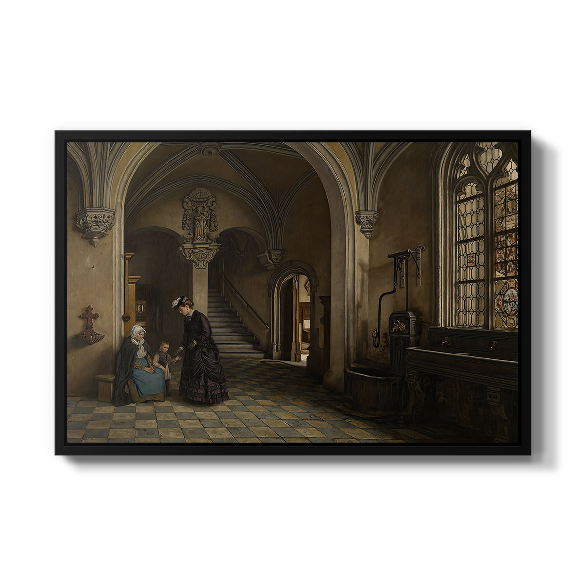 Interior of the Church of Saint Paul in Antwerp, c. 1865-1869 - Floater Framed Canvas Print