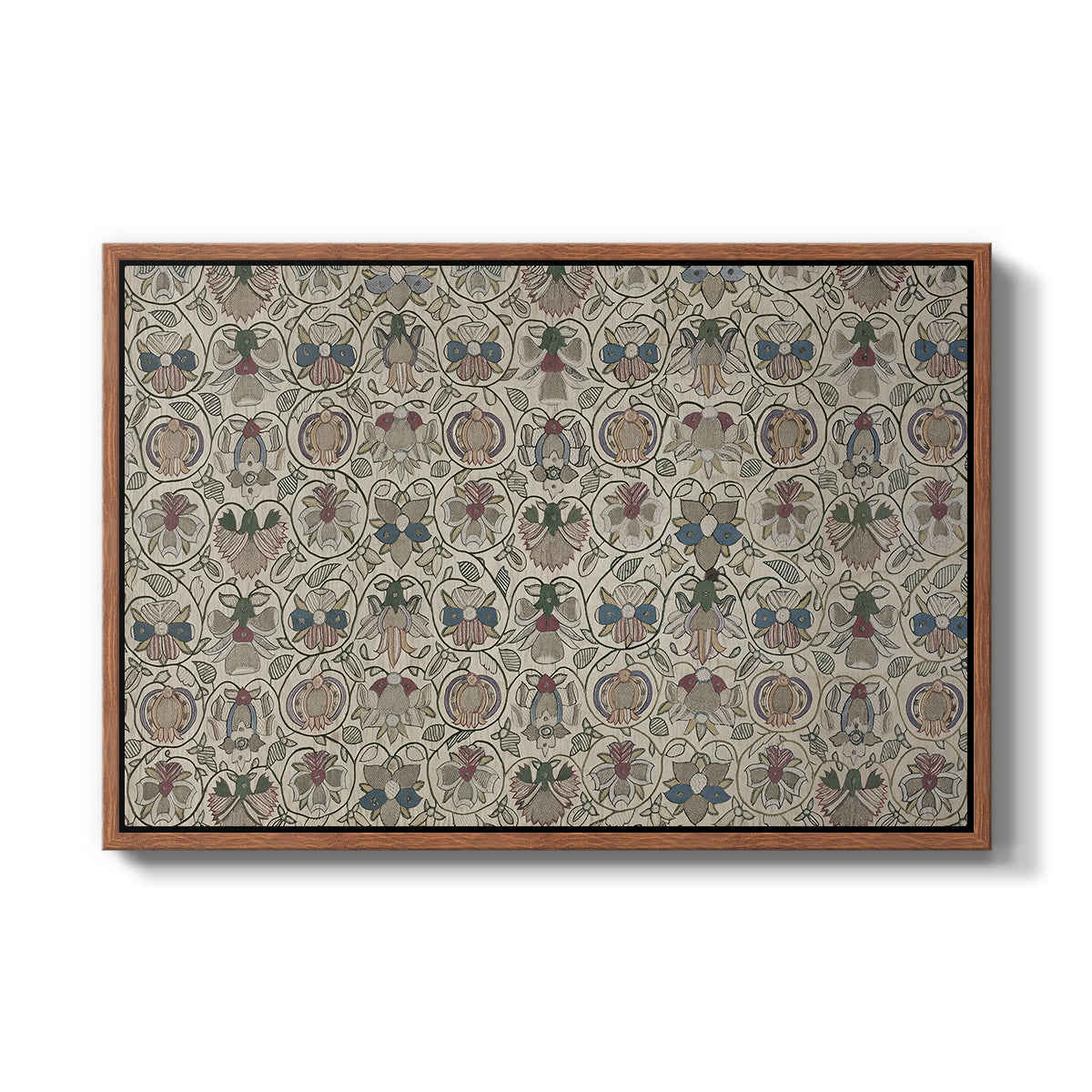 Long Cushion Cover (Printed Textile), c. 1600 - Floater Framed Canvas Print