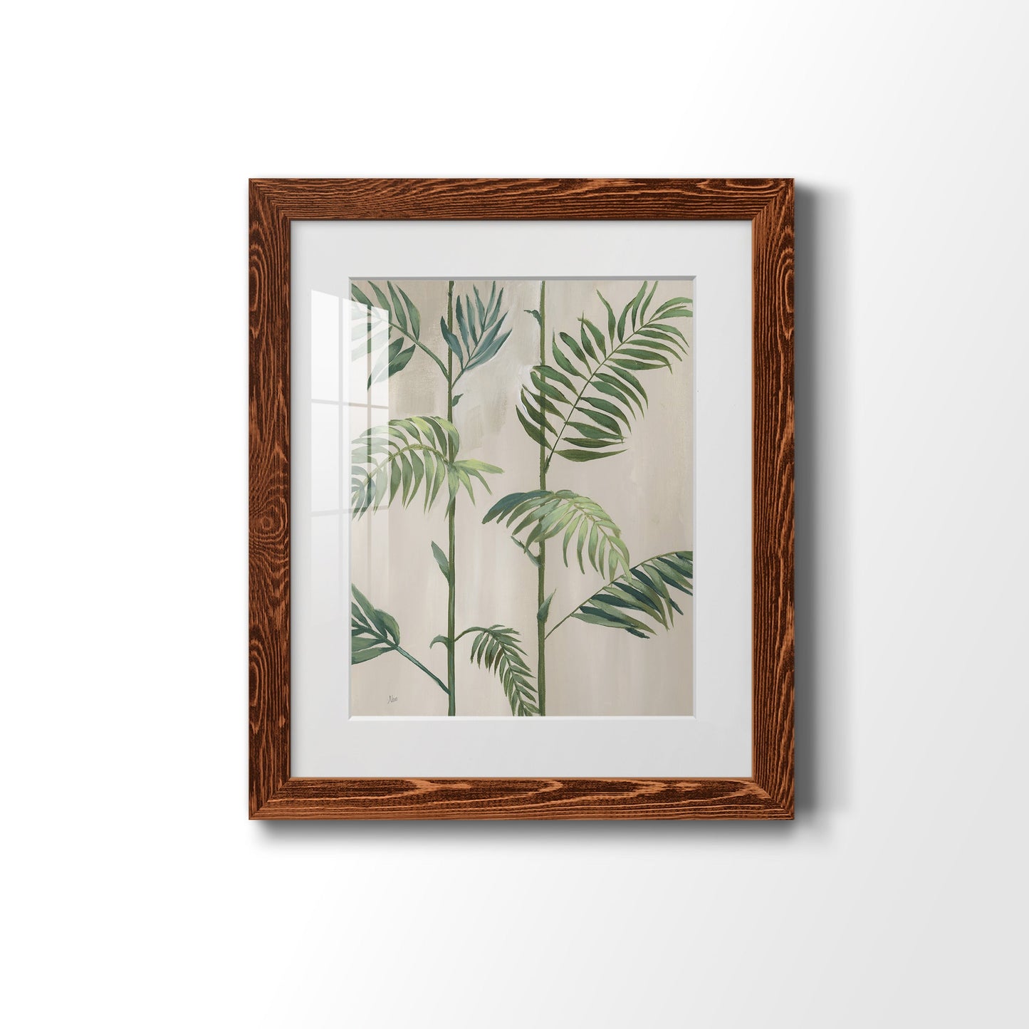 Modern Fronds I - Premium Framed Print - Distressed Barnwood Frame - Ready to Hang