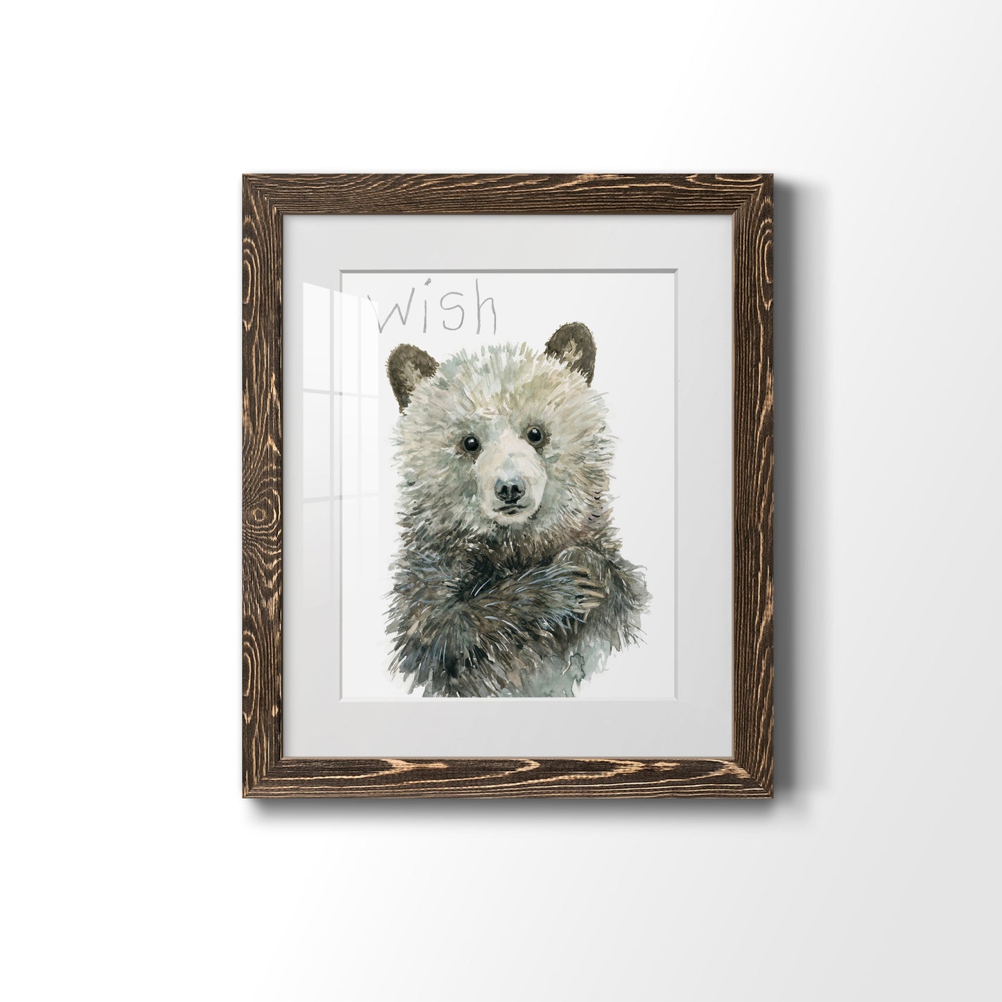 Forest Fur Baby Bear - Premium Framed Print - Distressed Barnwood Frame - Ready to Hang