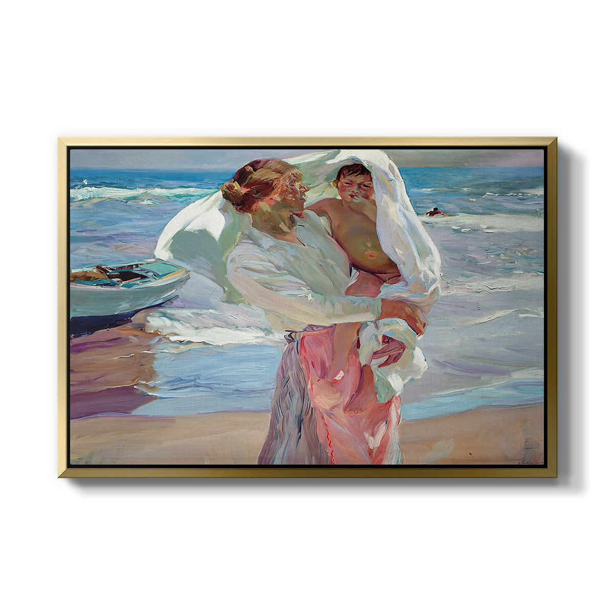 After Bathing, 1915 - Floater Framed Canvas Print