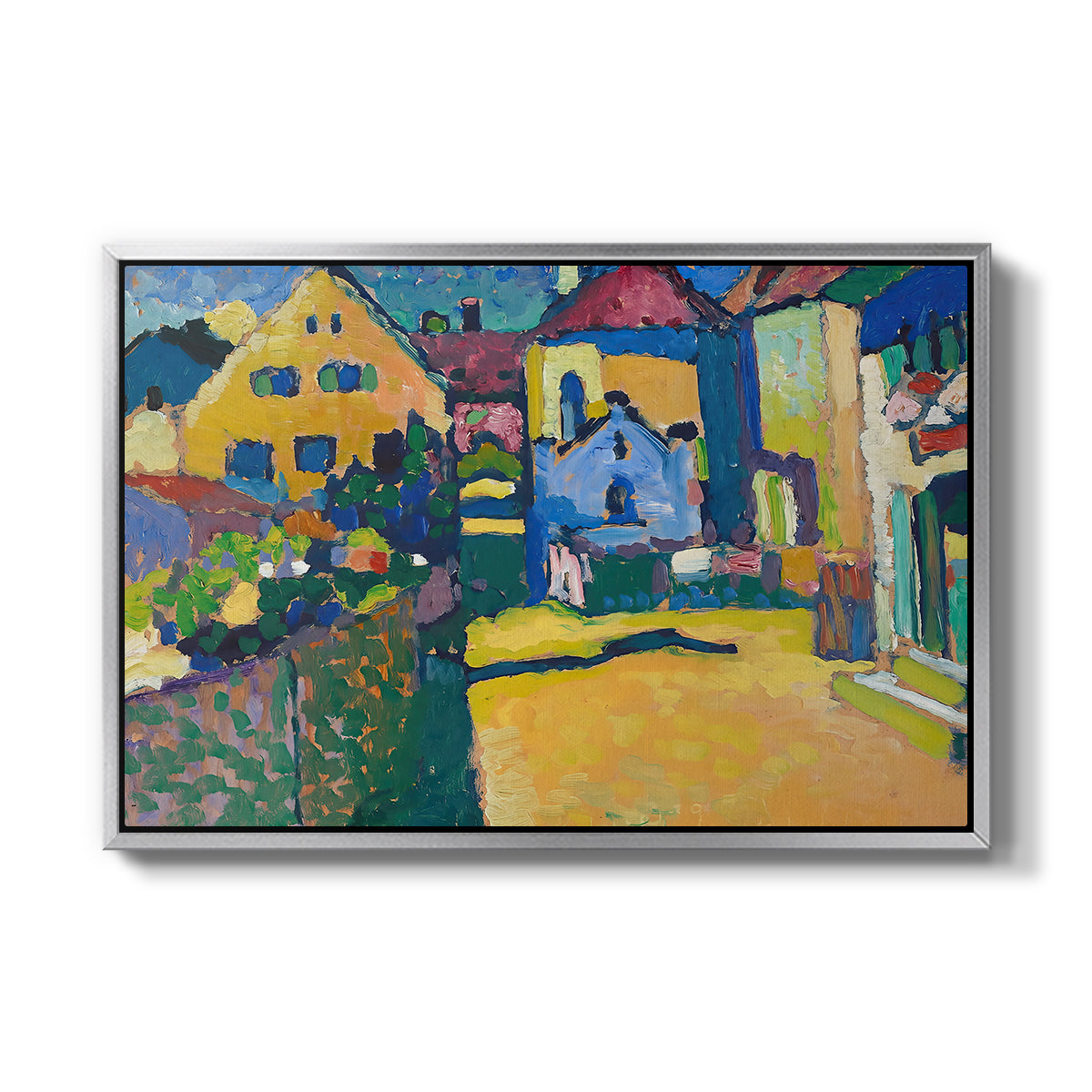 Green Lane in Murnau, 1909 - Floater Framed Canvas Print
