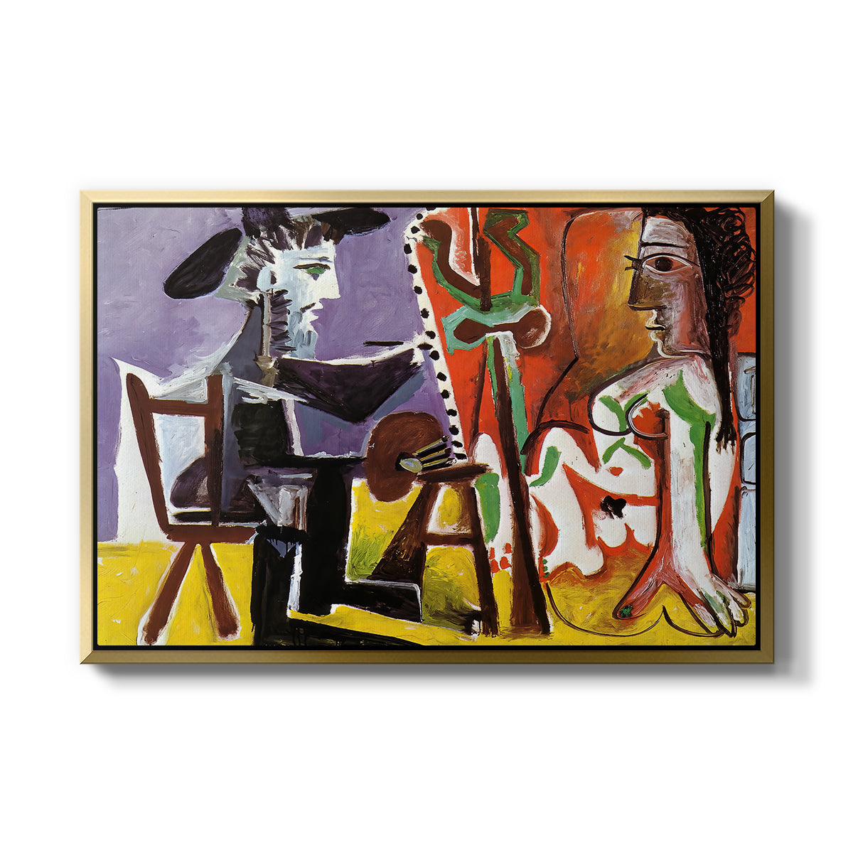 The Painter and His Model, 1963 - Floater Framed Canvas Print