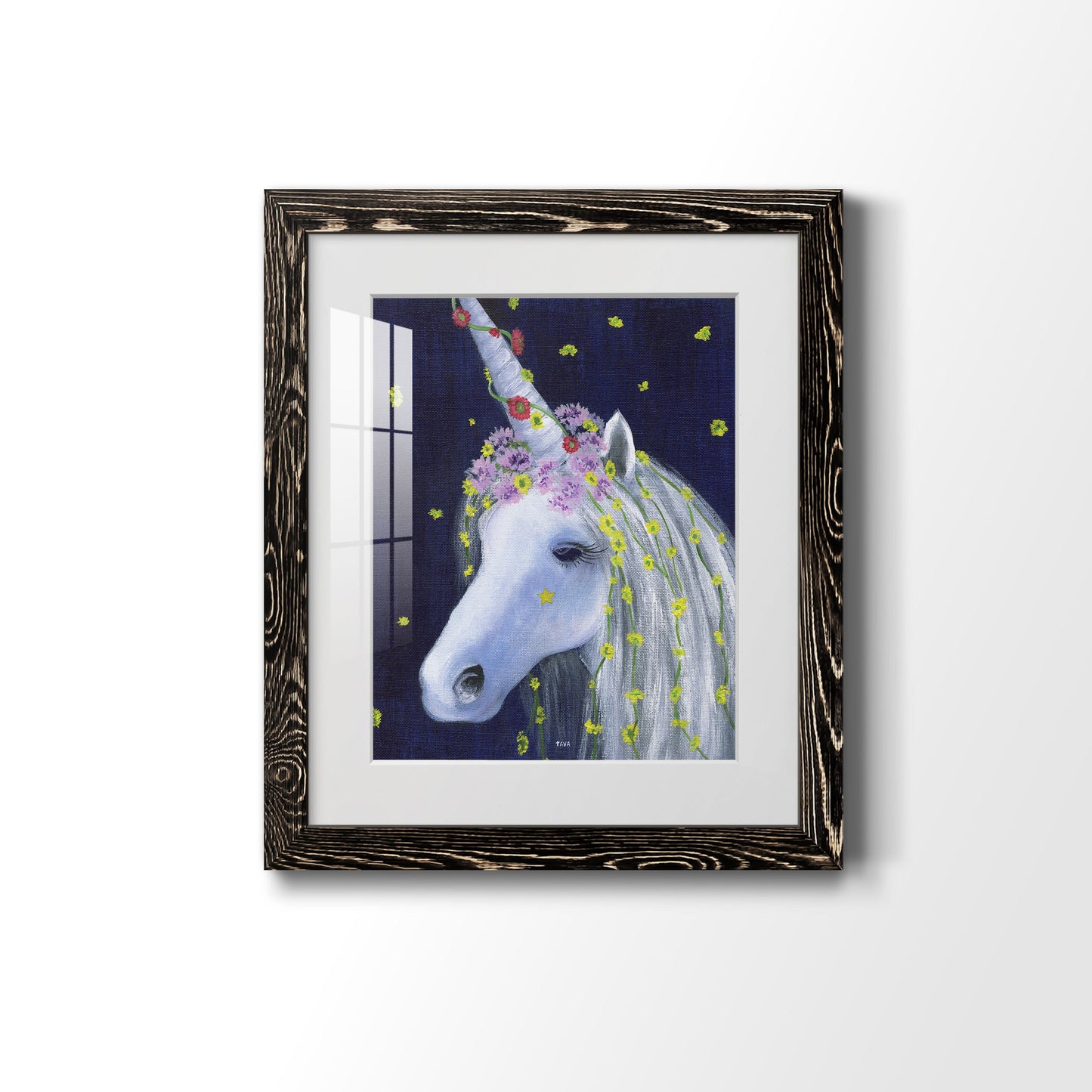 Unicorn IV - Premium Framed Print - Distressed Barnwood Frame - Ready to Hang