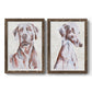 Sitting Dog I - Premium Framed Canvas 2 Piece Set - Ready to Hang