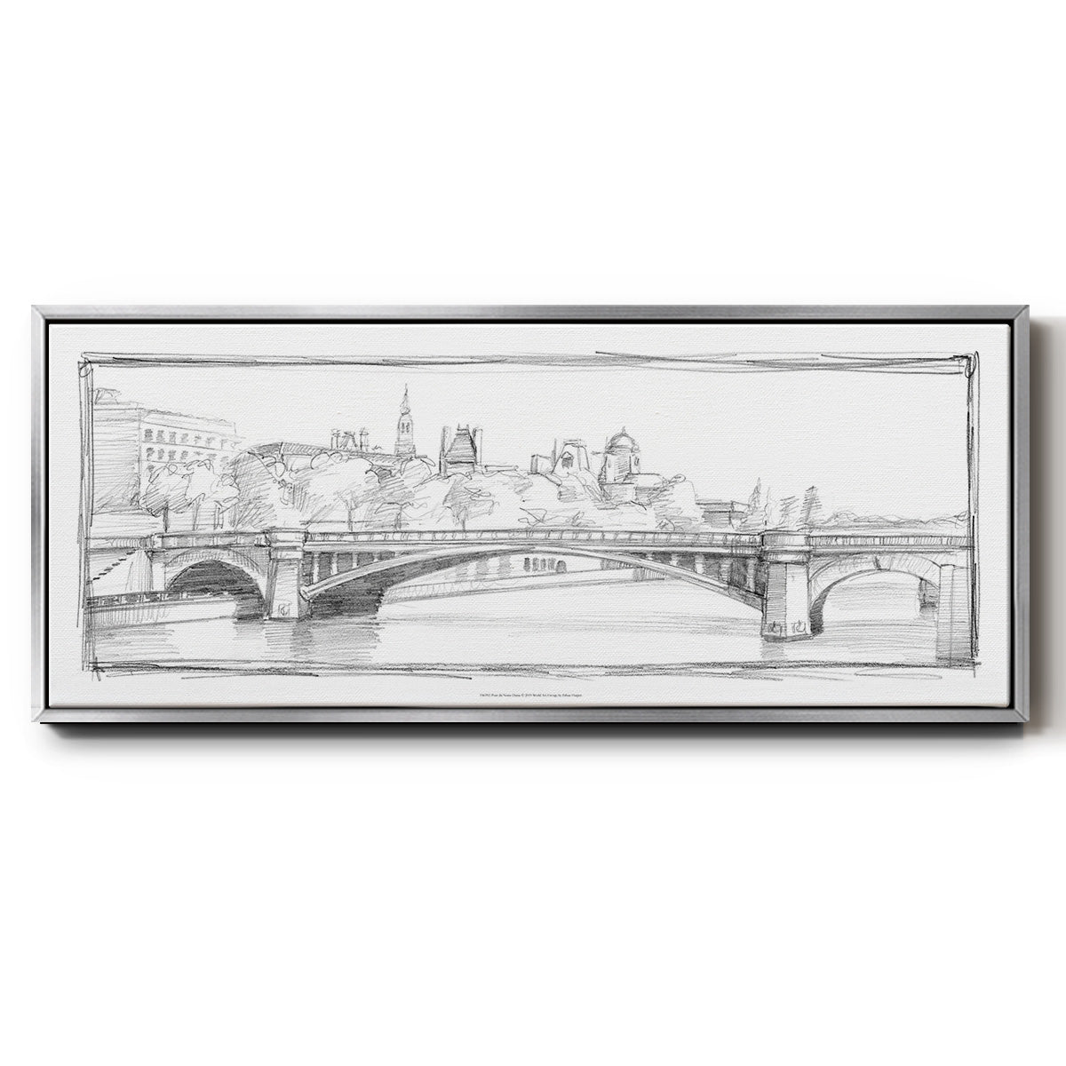 Pont de Notre Dame - Floater Framed Canvas Print