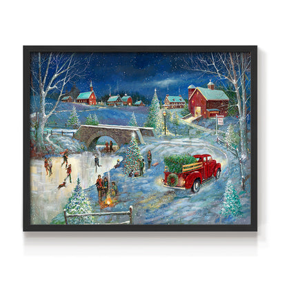 42632,winter,village,holiday,snow,red truck,decorations,skating,ice,trees,families,festive,evening,scenery,traditional,gathering,bridge,rural,nostalgia,celebration,outdoor activities,pine trees,cozy atmosphere,community,vintage,warmth,cheerful,scene,spirit,landscape,bright lights,tranquility,merry,season,winter wonderland,local artisans,winter sports,joyful,landscapes,picturesque,nature,Re-stickable,Landscape & Nature