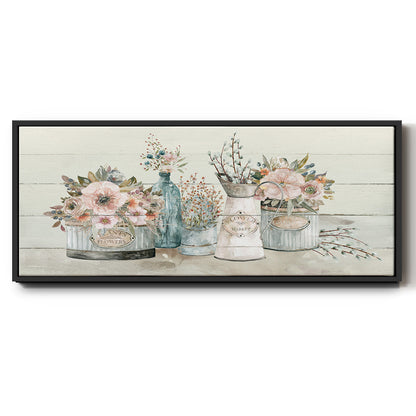 Flower Market - Floater Framed Canvas Print