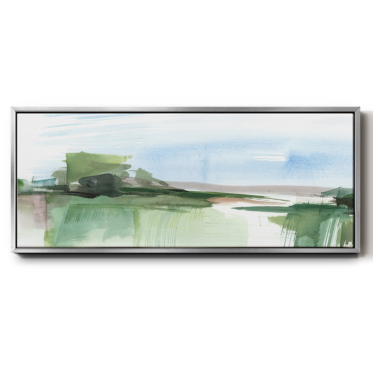 Abstract Wetland IV - Floater Framed Canvas Print