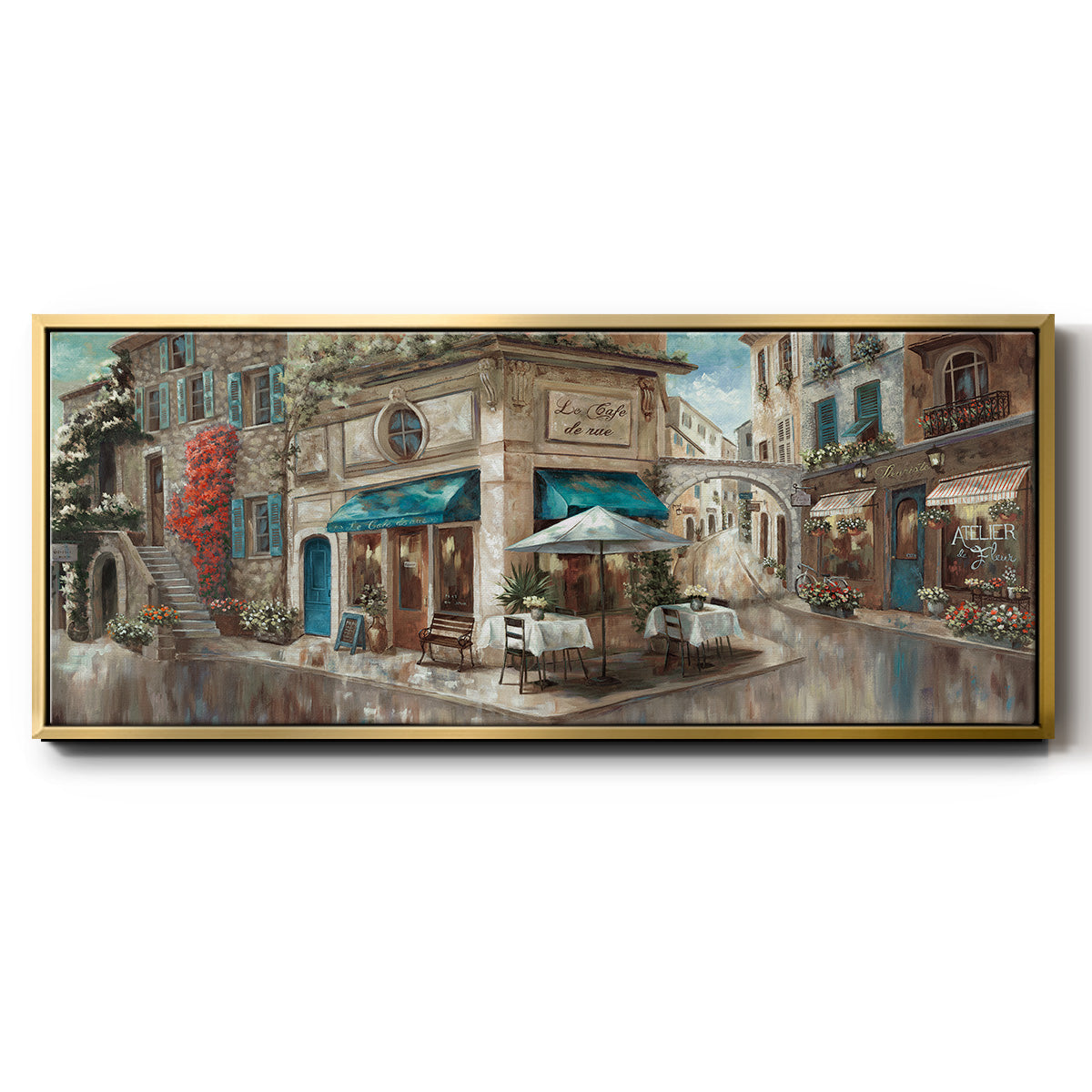 La Café de Rue - Floater Framed Canvas Print