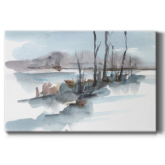 Winter Stream Watercolor I Premium Gallery Wrapped Canvas - Ready to Hang