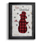 Checkered Snowman II - Modern Framed Canvas Print