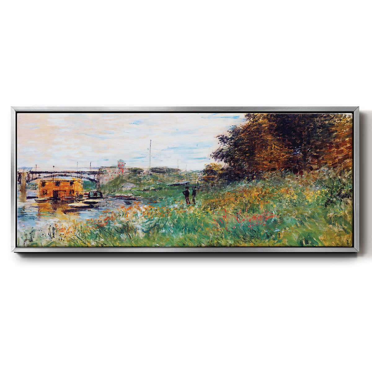The Banks of the Seine at the Argenteuil Bridge, 1874 - Floater Framed Canvas Print