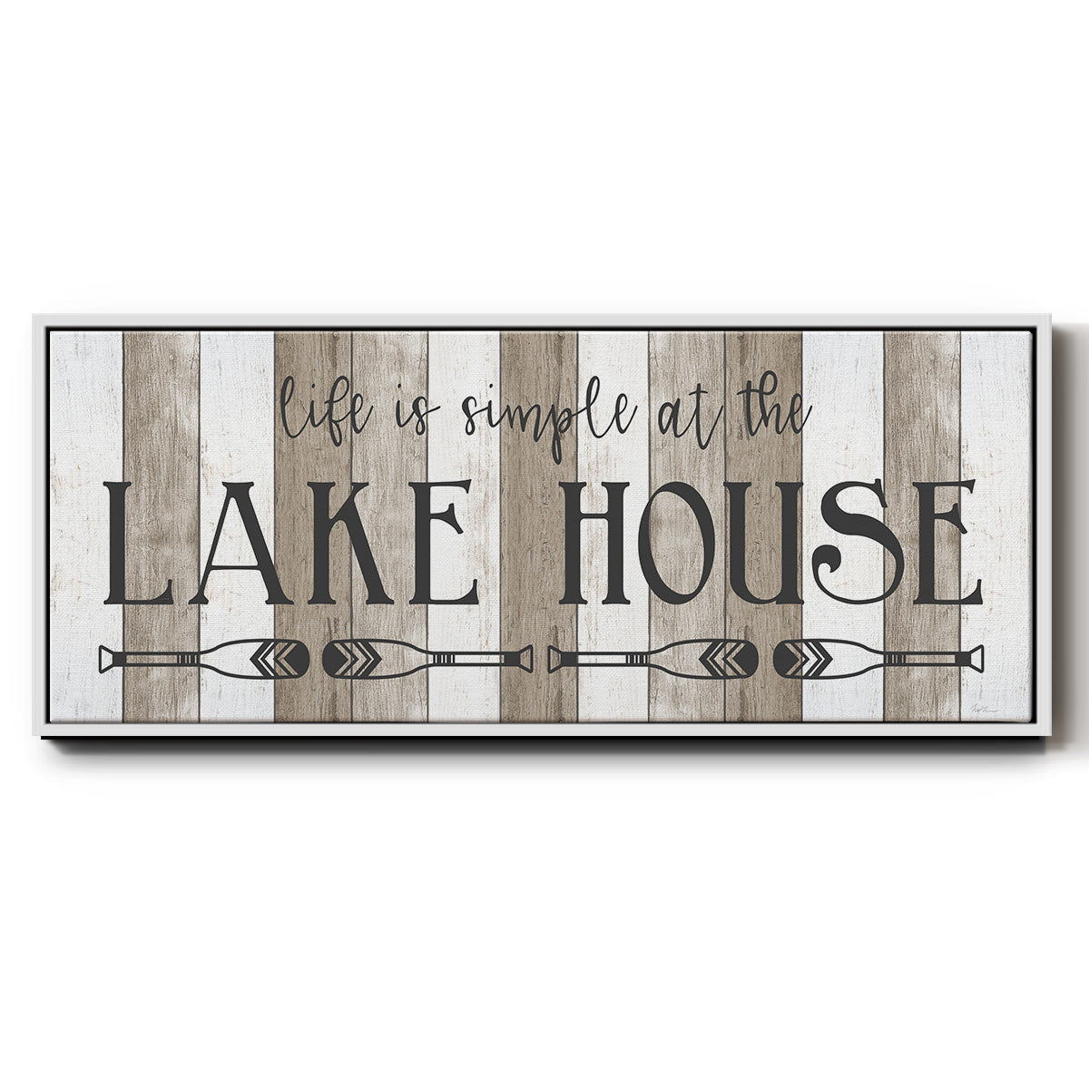 Simple at the Lake House - Floater Framed Canvas Print