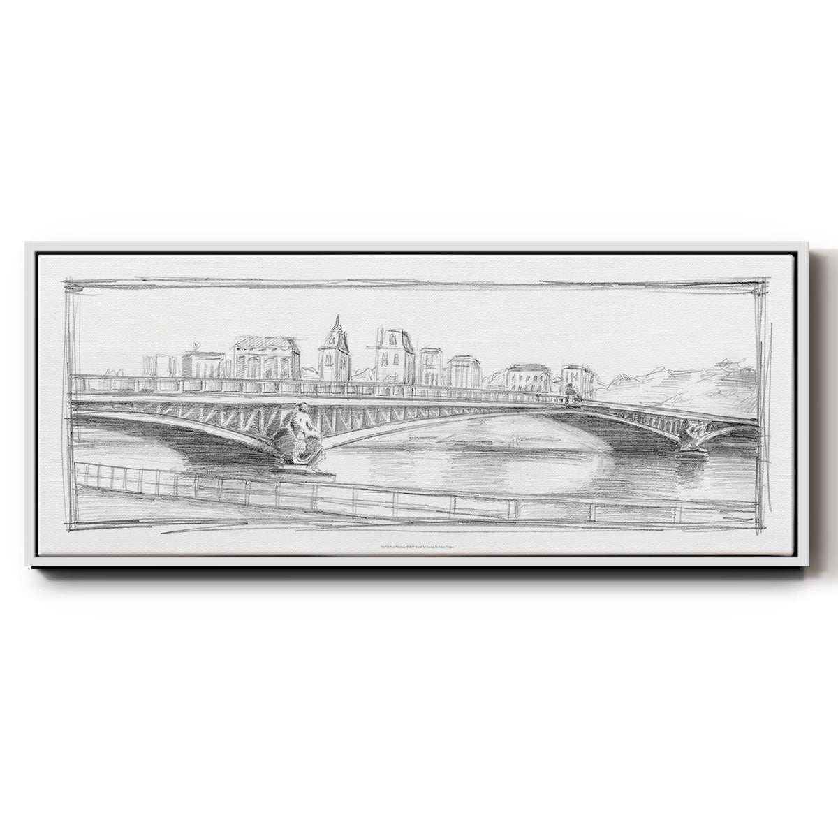 Pont Mirabeau - Floater Framed Canvas Print