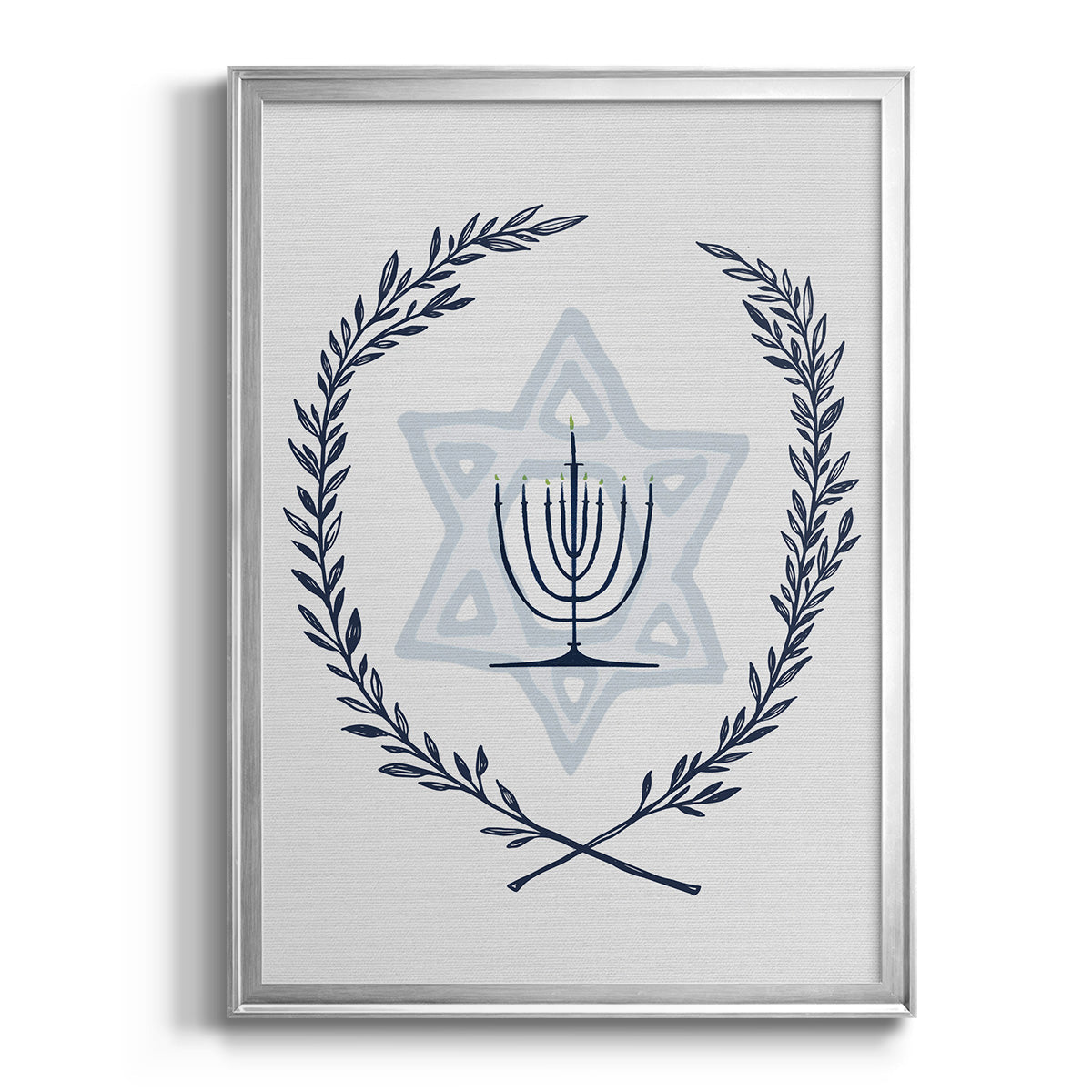 Happy Hanukkah I - Modern Framed Canvas Print