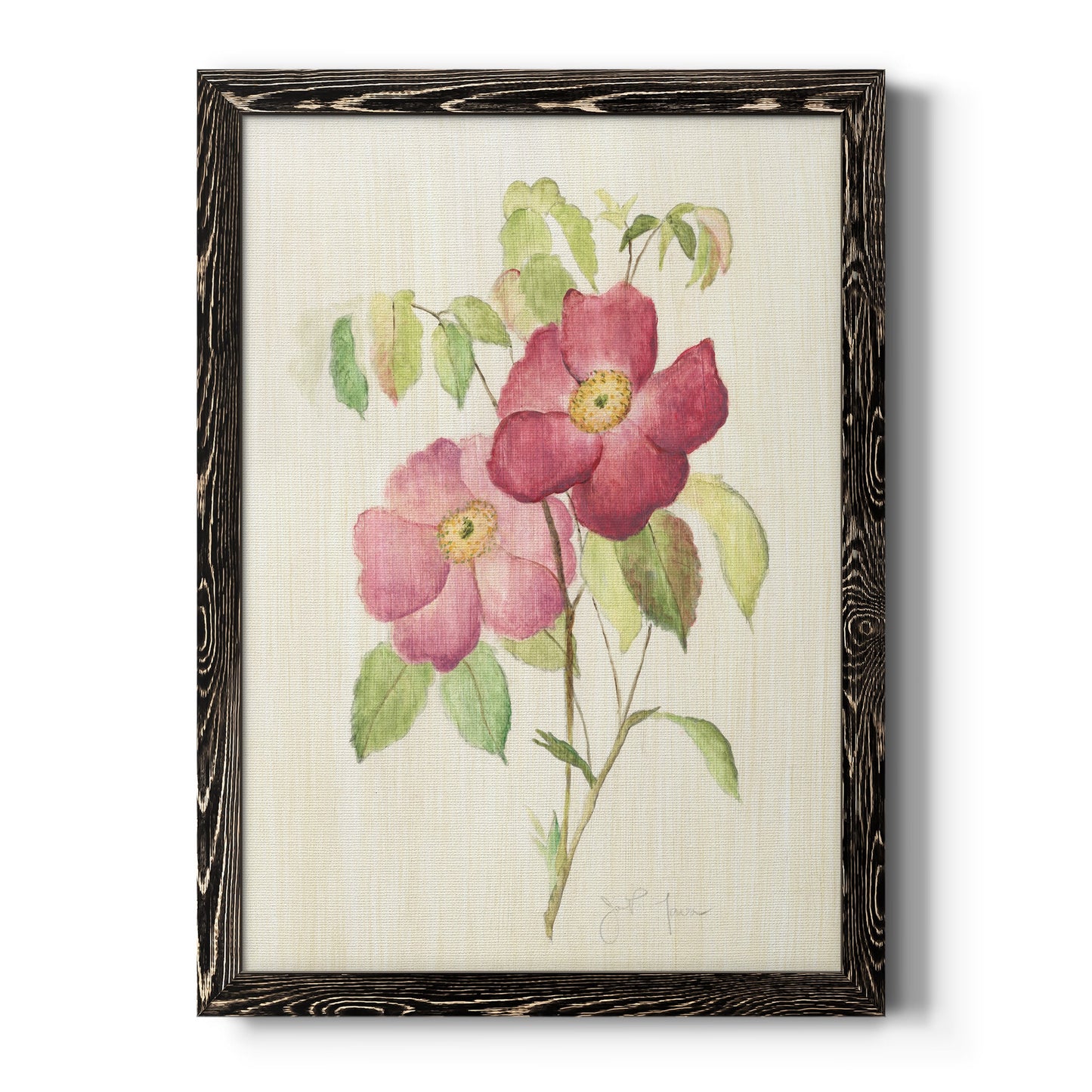 Dusty Rose II - Premium Canvas Framed in Barnwood - Ready to Hang