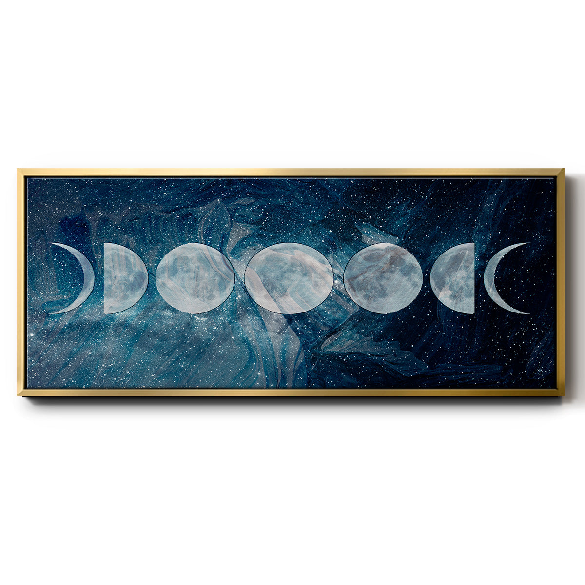 Moon Phases - Floater Framed Canvas Print