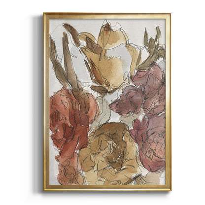 Cropped Floral Arrangement I - Modern Framed Canvas Print