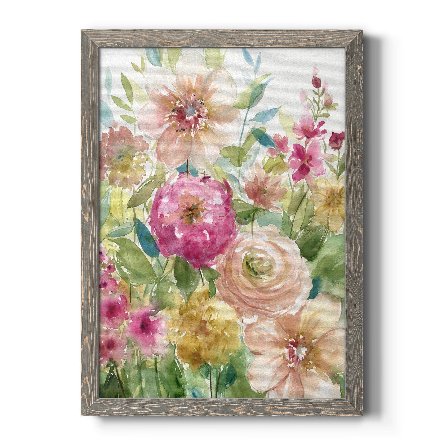 Jardin de Fleurs - Barnwood Framed Canvas Print