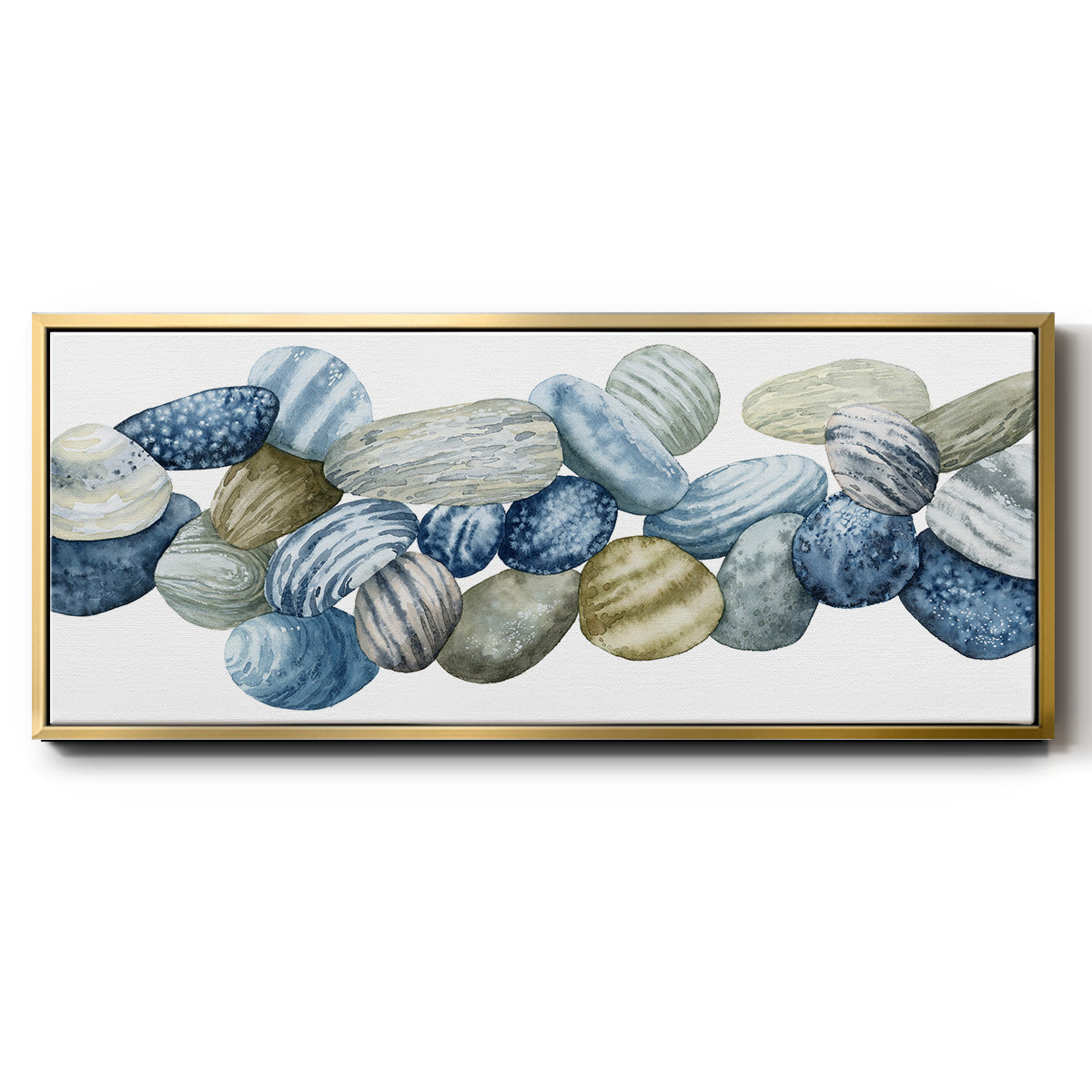 Found Pebbles III - Floater Framed Canvas Print