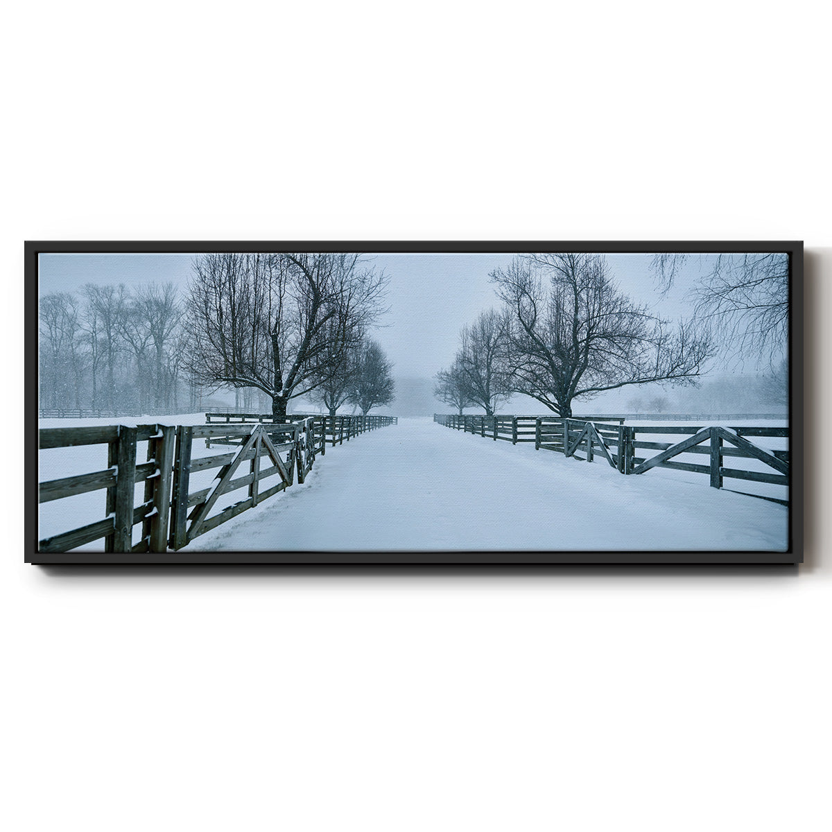 Snowy Road II - Floater Framed Canvas Print