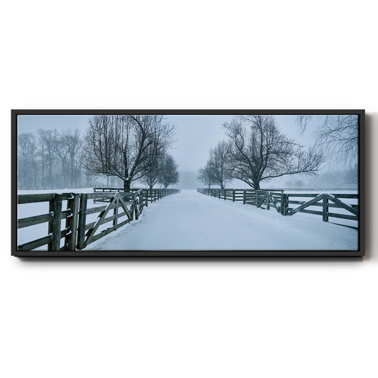 Snowy Road II - Floater Framed Canvas Print