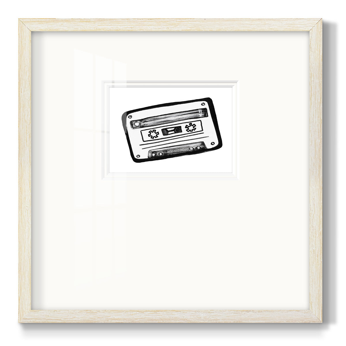 Cassette Sketch Premium Framed Print Double Matboard