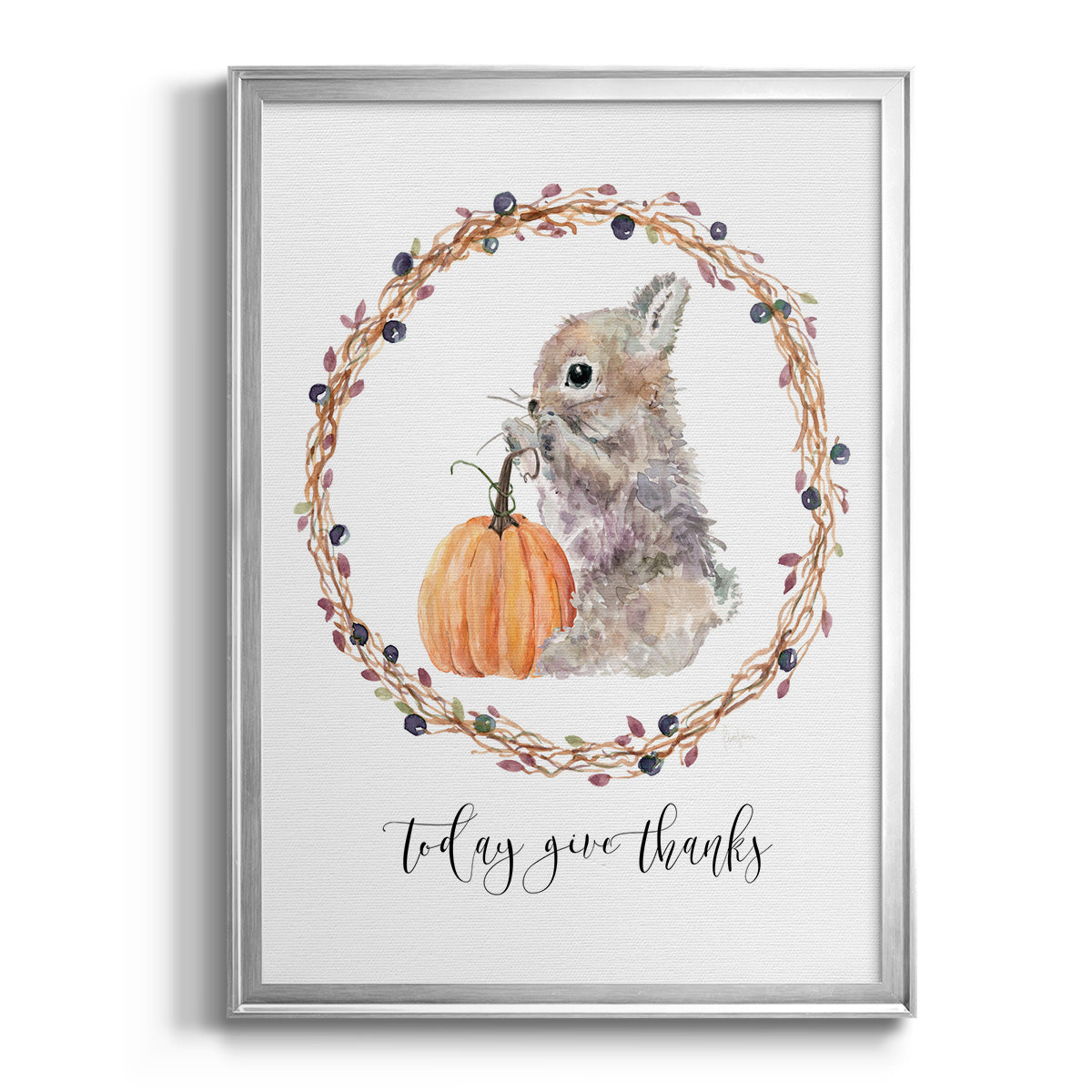 Harvest Home Bunny - Modern Framed Canvas Print