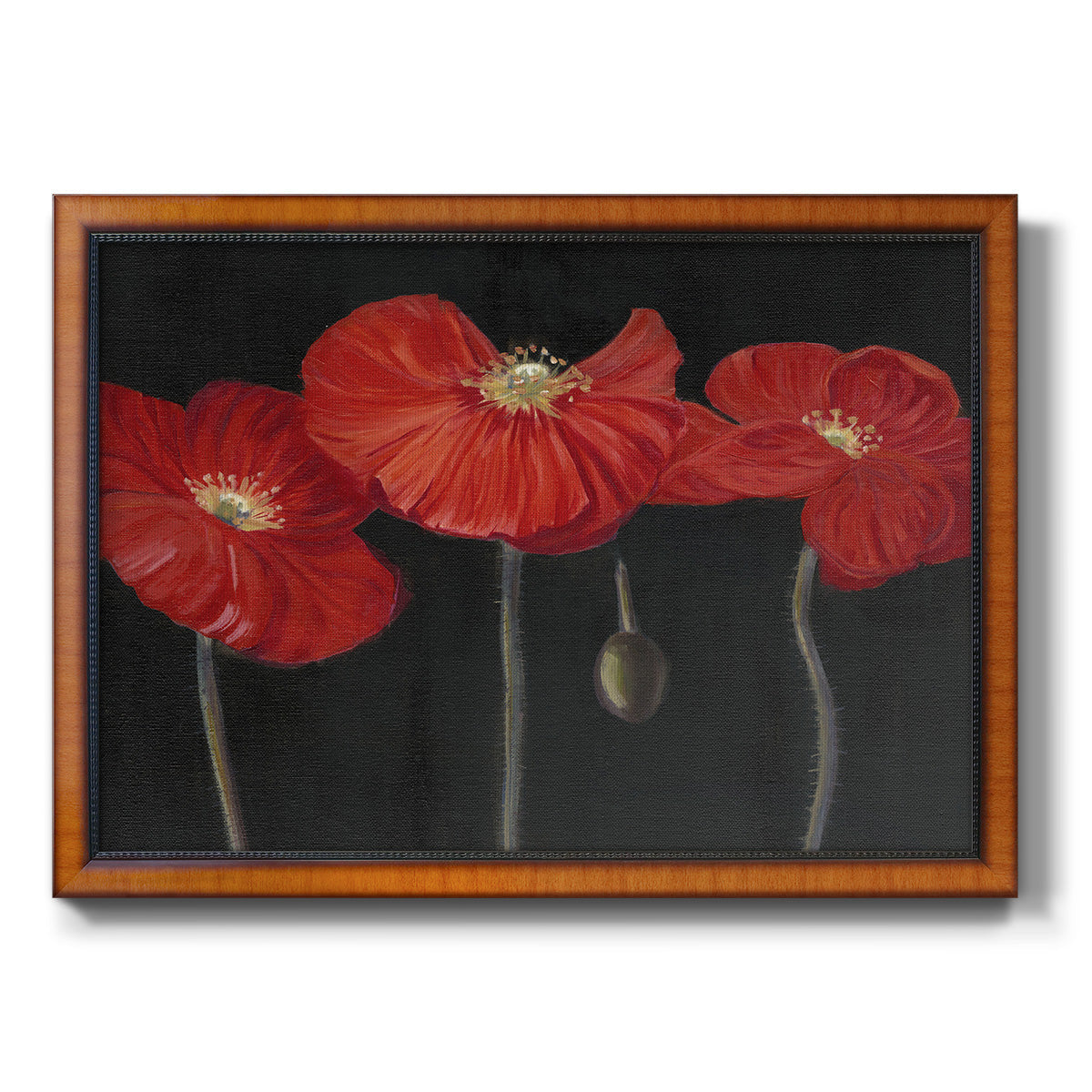 Poppy Trio I Premium Framed Canvas- Ready to Hang