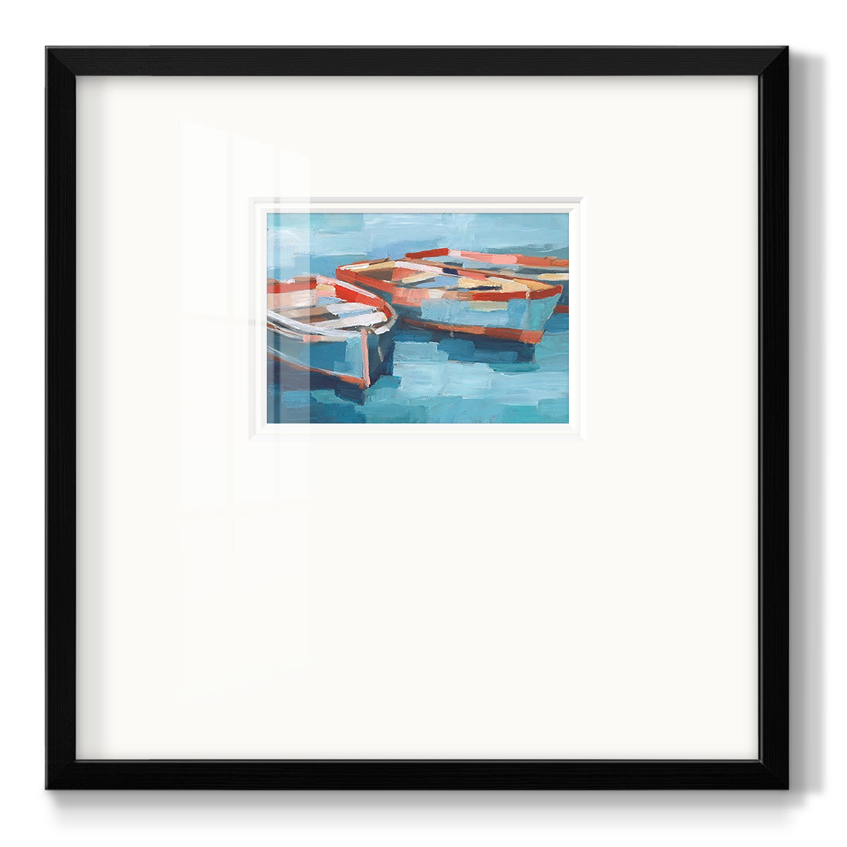 Primary Boats II Premium Framed Print Double Matboard