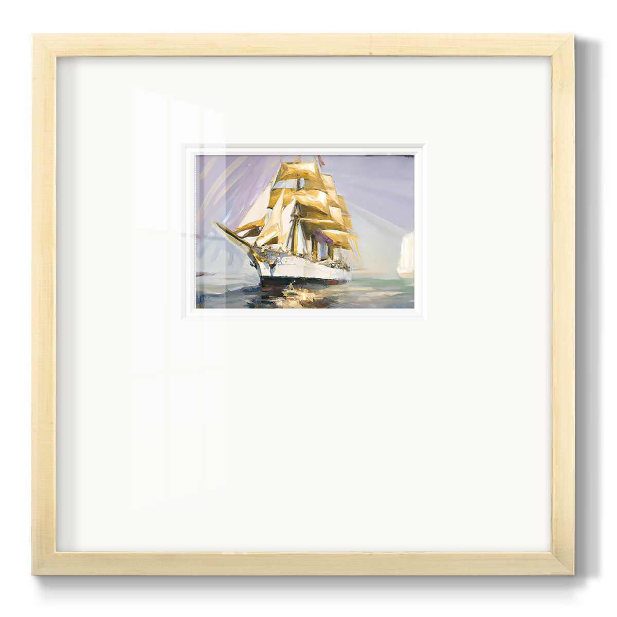 Golden Sail III - Double Matboard Framed Print