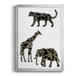 Ornamental Safari Animals III - Modern Framed Canvas Print