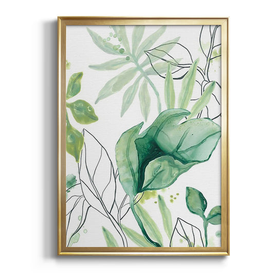 Tropical Palm Chorus II - Modern Framed Canvas Print