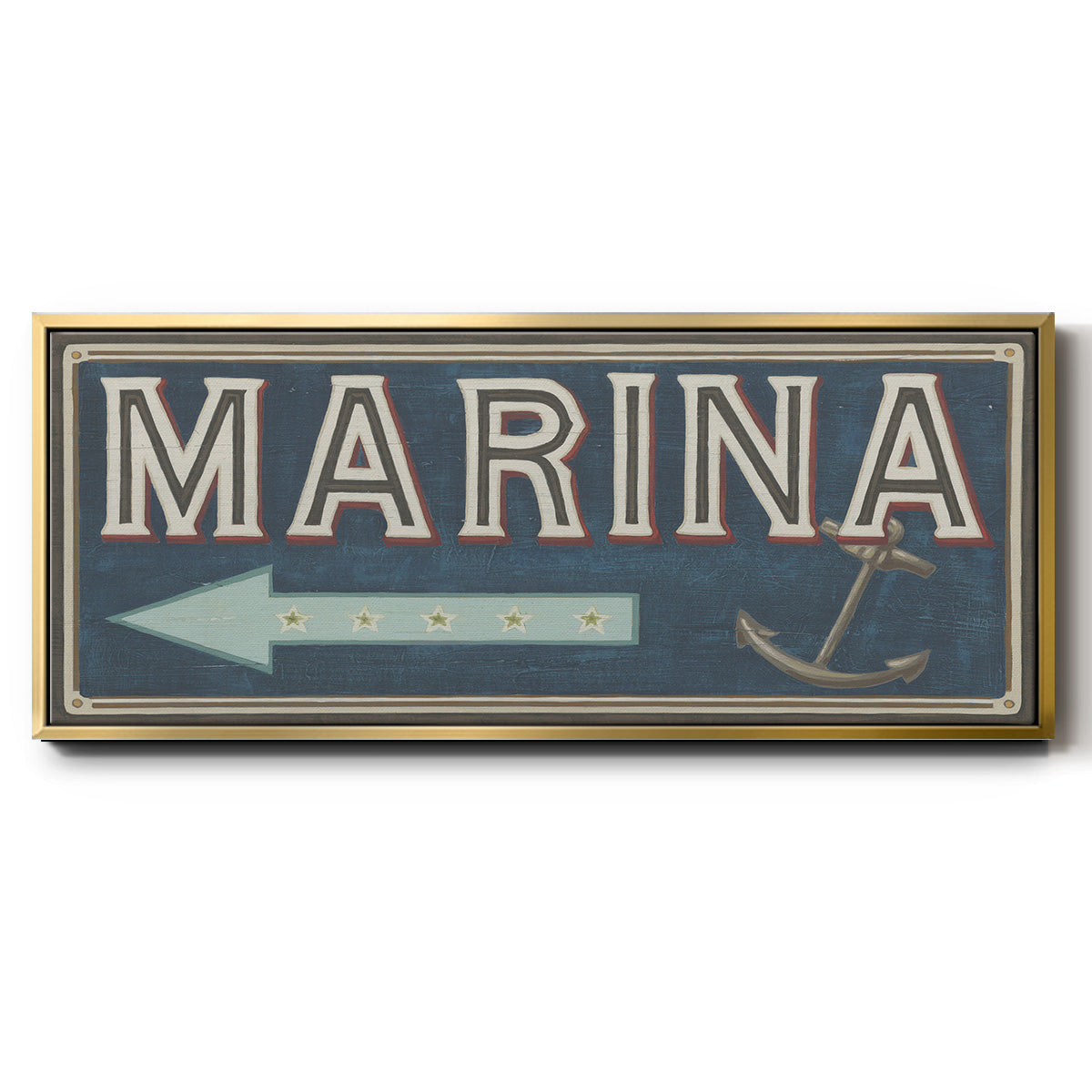 Shoreline Signs II - Floater Framed Canvas Print