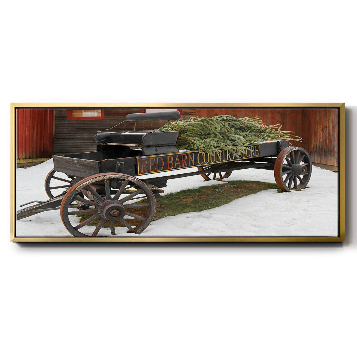 Country Store Wagon - Floater Framed Canvas Print