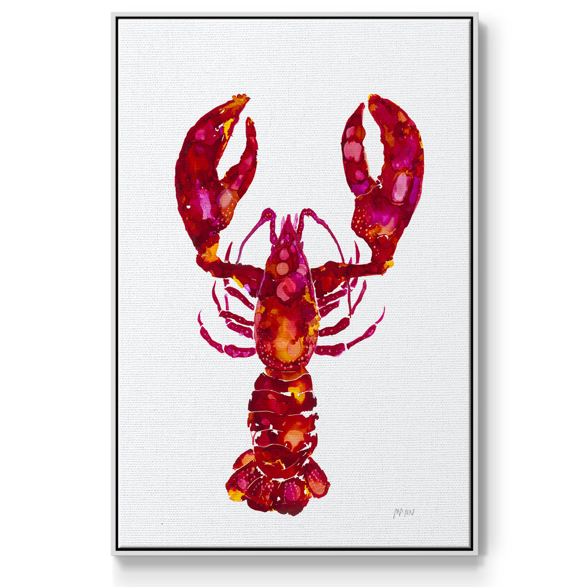 Lobster - Floater Framed Canvas Print