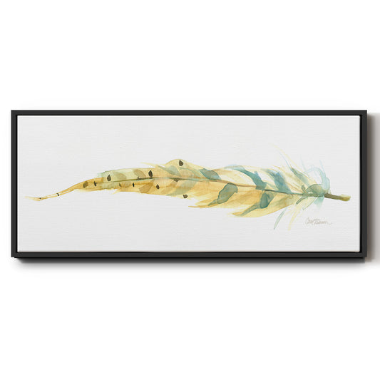 Tail Feather III - Floater Framed Canvas Print