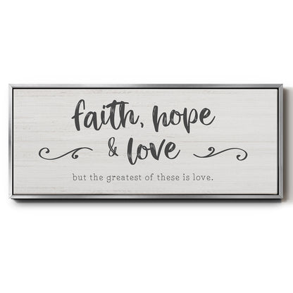 Greatest is Love - Floater Framed Canvas Print