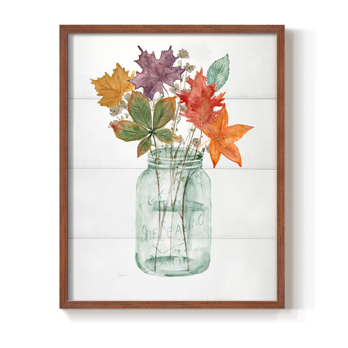 Harvest Home Leaves I - Restickable Framed Art Print