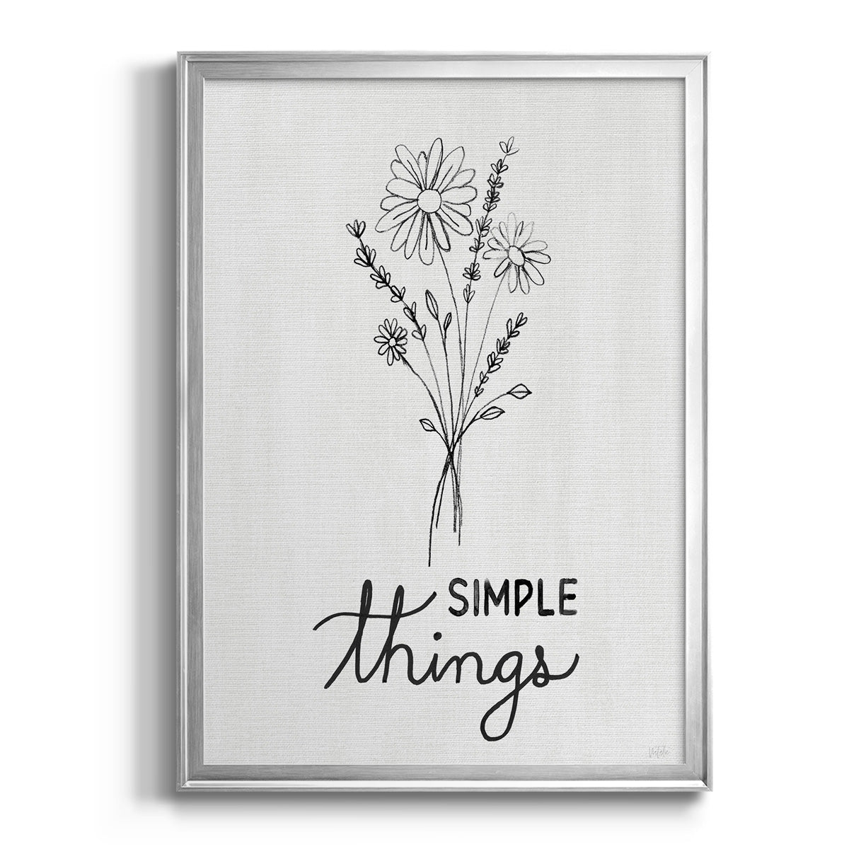 Simple Things Sketch - Modern Framed Canvas Print