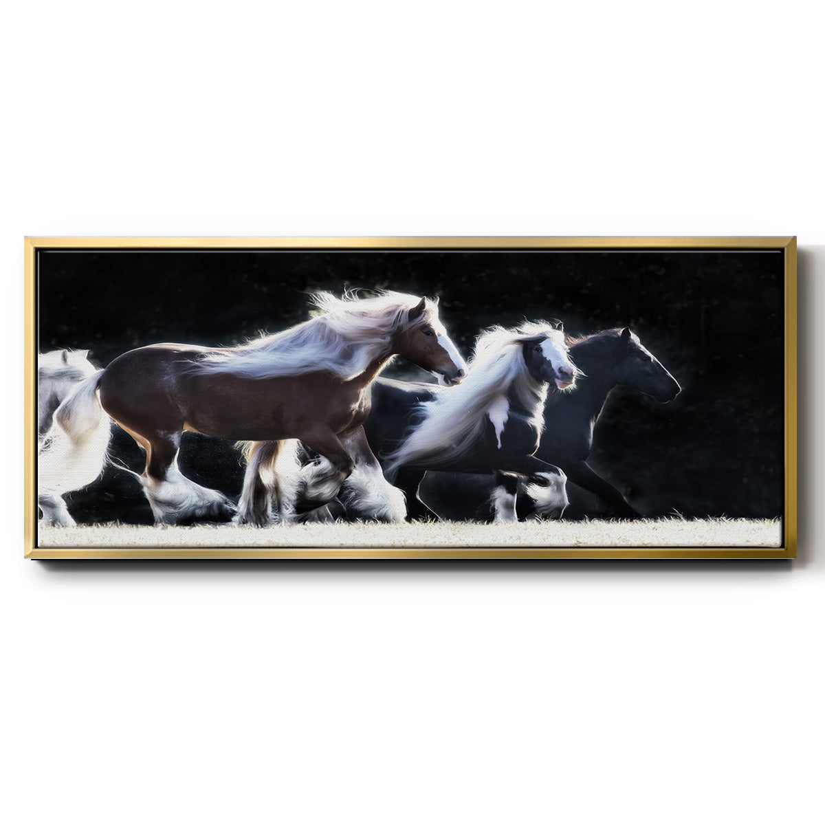 Horse Motion X - Floater Framed Canvas Print