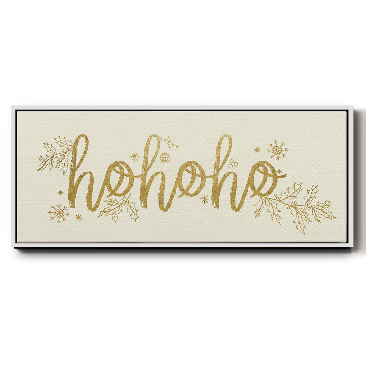 Golden HoHoHo - Floater Framed Canvas Print