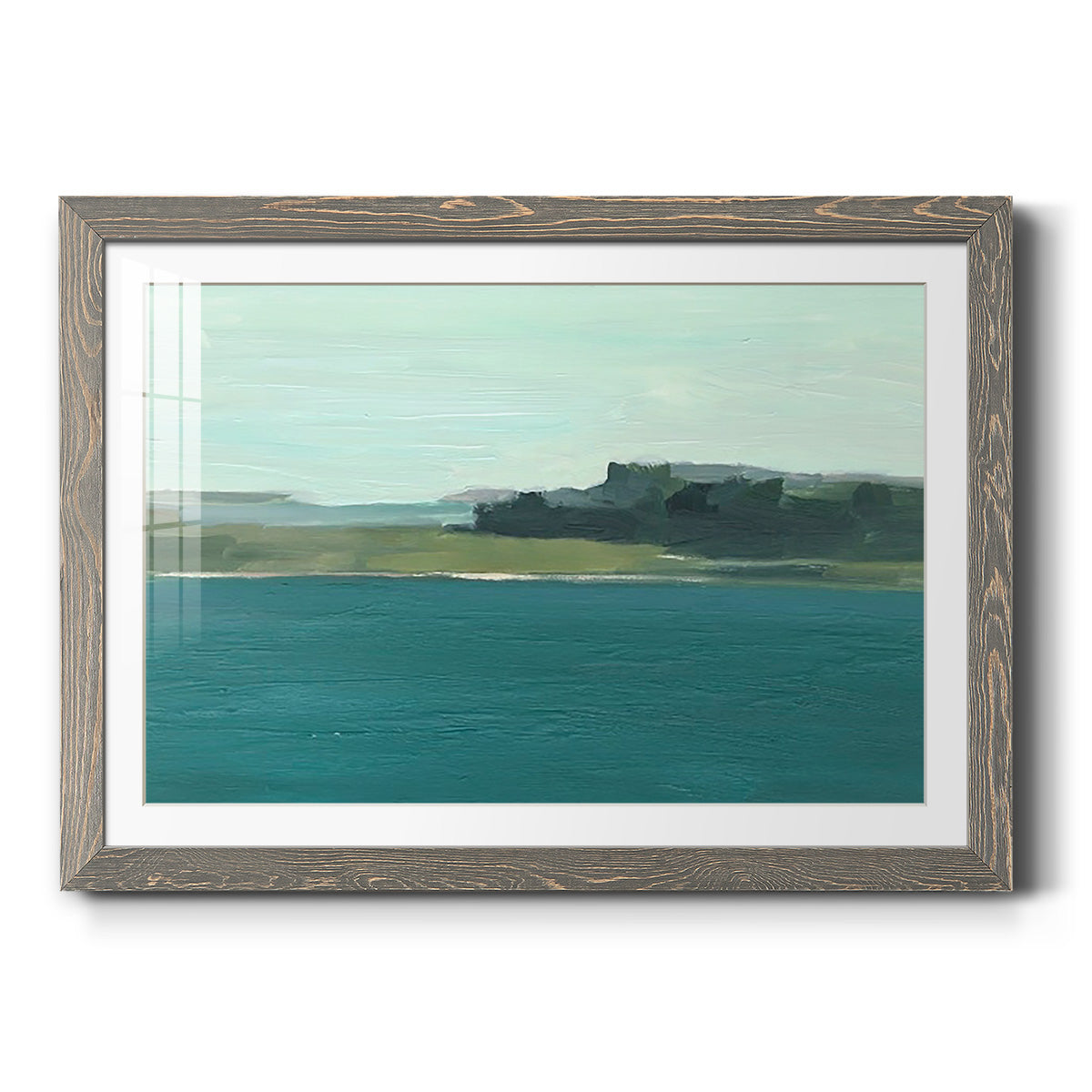 Calming Lake View II - Barnwood Framed Art Print